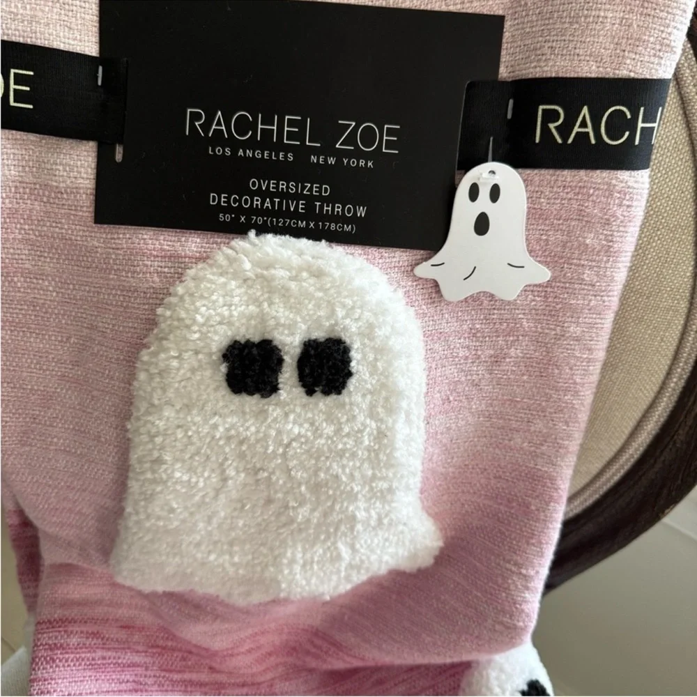 Rachel Zoe Pink Ghost Throw Blanket - 2025 Halloween! 👻